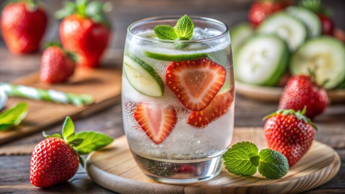 Strawberry infused water