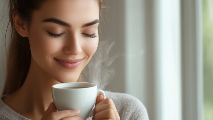 woman drinking tea