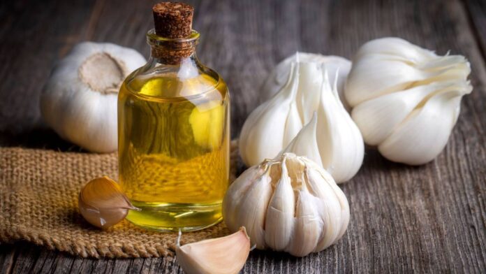 Garlic oil in a bottle