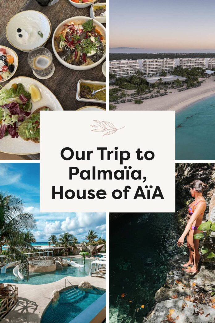A collage graphic with four images from the House of AïA resort.